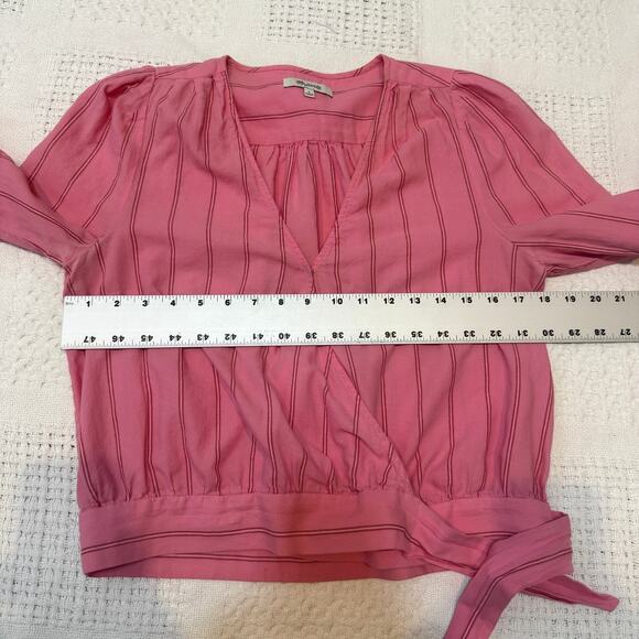 Madewell small striped wrap side tie wrap top blouse TB 2788 - Picture 4 of 11